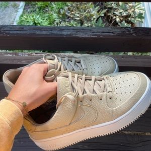 Women’s Tan Nike Air Force 1s